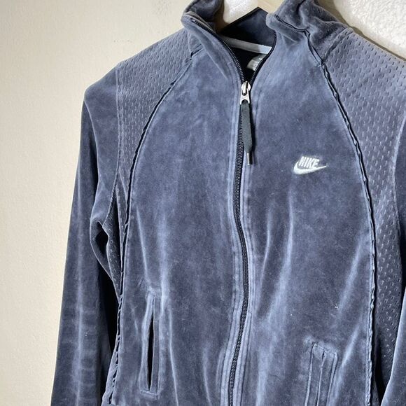 Nike Jacket Womens Medium Gray Full Zip Pockets Athletic Outdoor Y2K - Picture 2 of 11